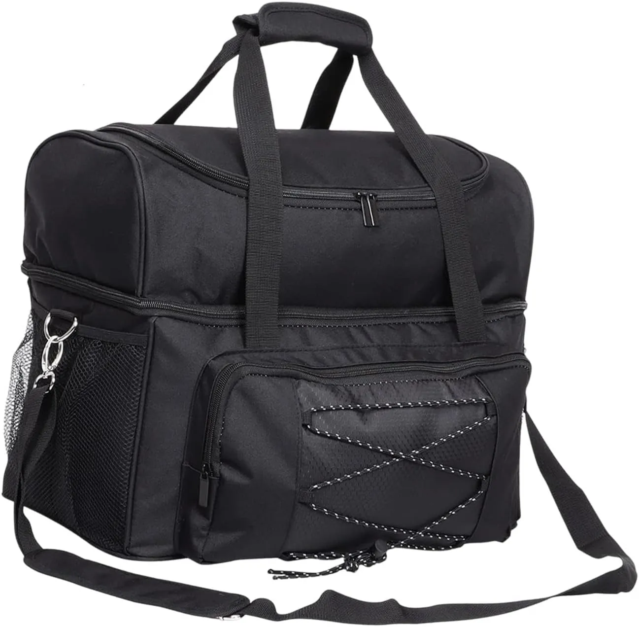 2 Ball Bowling Bag Bowling Tote Storage Handbag with Ball Holder Pad for Outdoor Activities