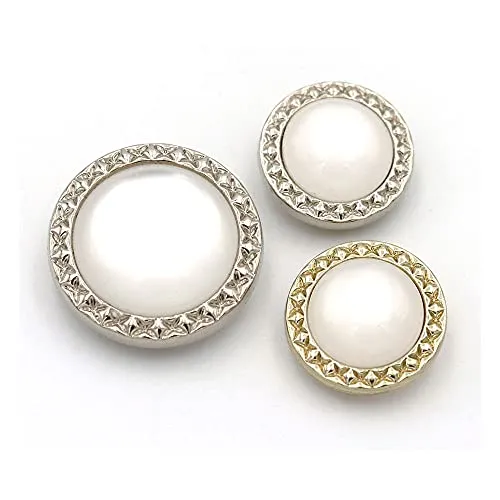 5 Pcs Round Metal Buttons Vintage Decorative Buttons for Craft Embellishments(Black-3,23mm)