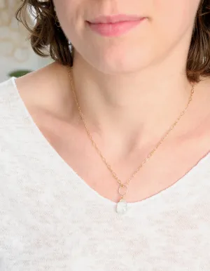 AB Aquamarine Pendant Necklace on Gold Filled