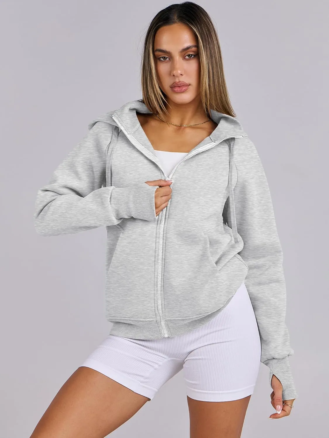 ANRABESS Womens Zip Up Hoodies Fleece Jackets Long Sleeve Sweatshirts Pockets Casual Fall Fashion Preppy Outfits Y2k Clothes