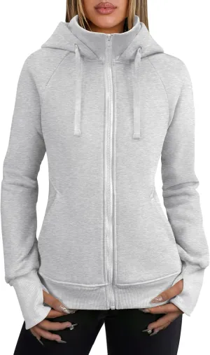 ANRABESS Womens Zip Up Hoodies Fleece Jackets Long Sleeve Sweatshirts Pockets Casual Fall Fashion Preppy Outfits Y2k Clothes