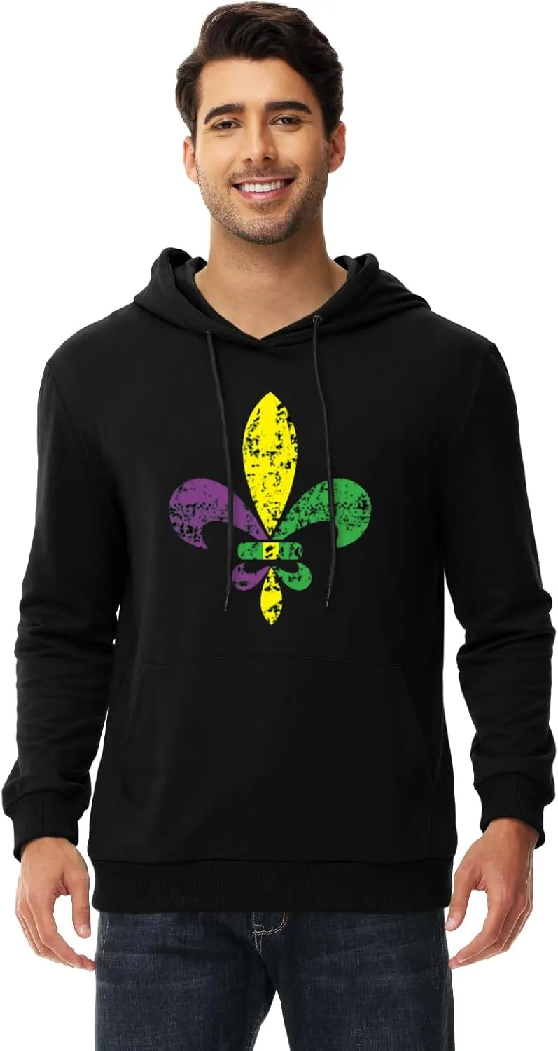 AOBUTE Mens Mardi Gras Hoodie Women St Patricks Sweatshirt Long Sleeve with Pocket