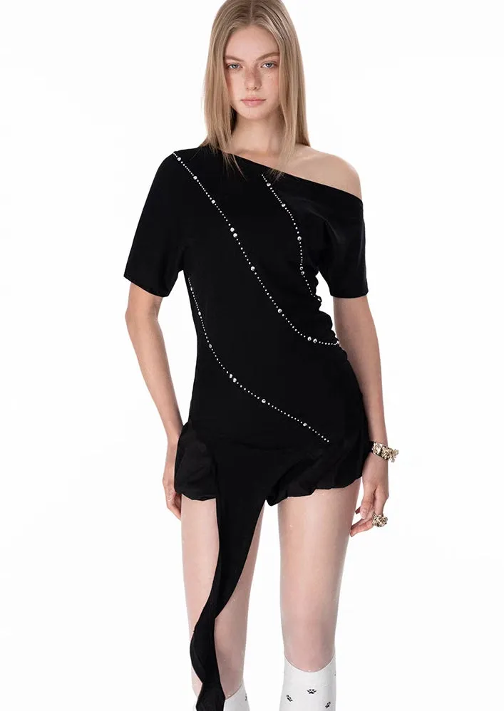 Asymmetric Off-Shoulder Drape Top