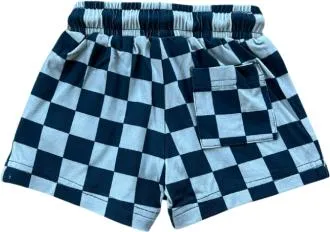 Baby Sprouts Boy's Everyday Shorts | Checker In Navy Stardew