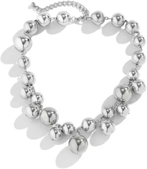 Bead Necklaces for Women Boho Pearl Necklaces Beaded Choker Chunky Necklaces for Women Bride Wedding Party Jewelry Gifts