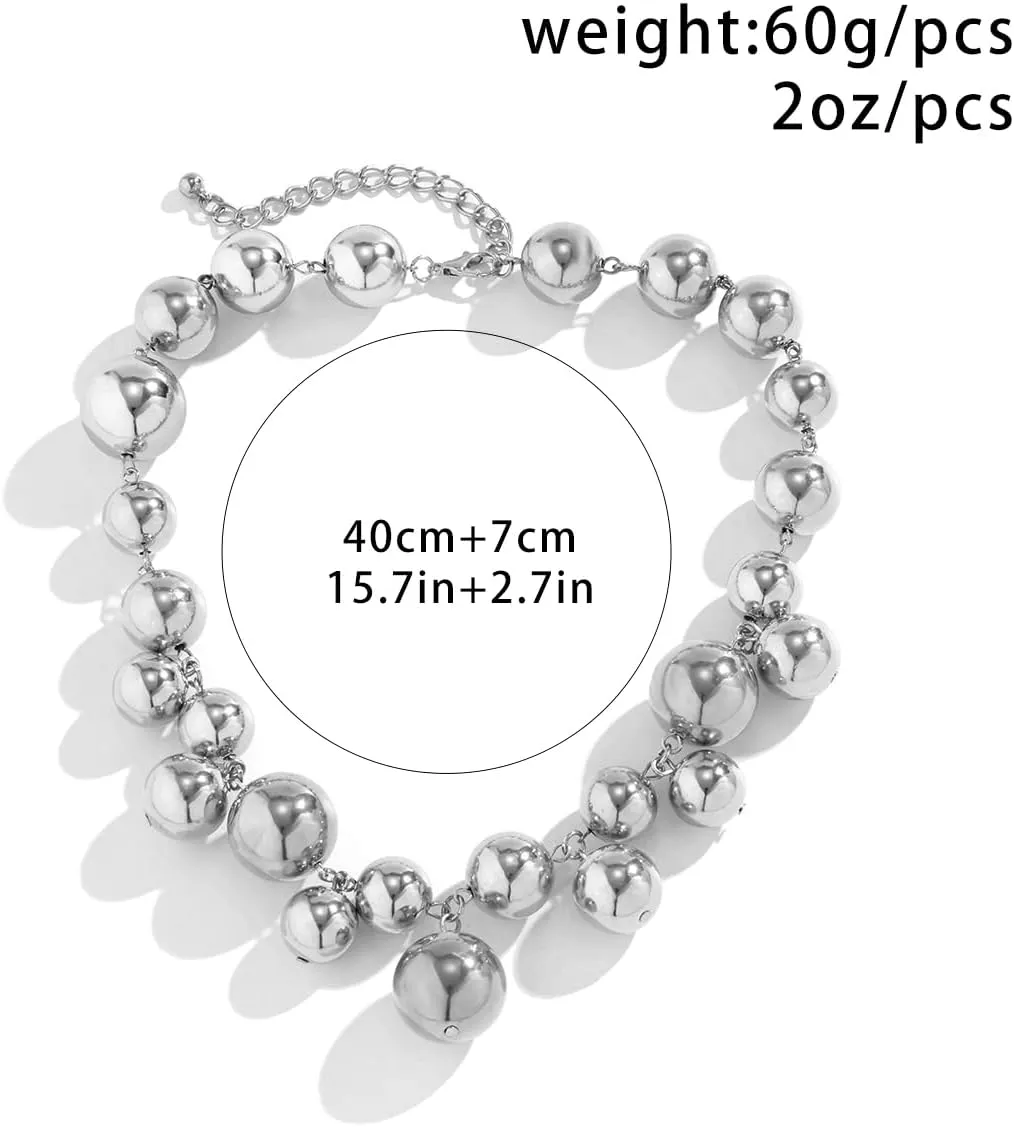Bead Necklaces for Women Boho Pearl Necklaces Beaded Choker Chunky Necklaces for Women Bride Wedding Party Jewelry Gifts