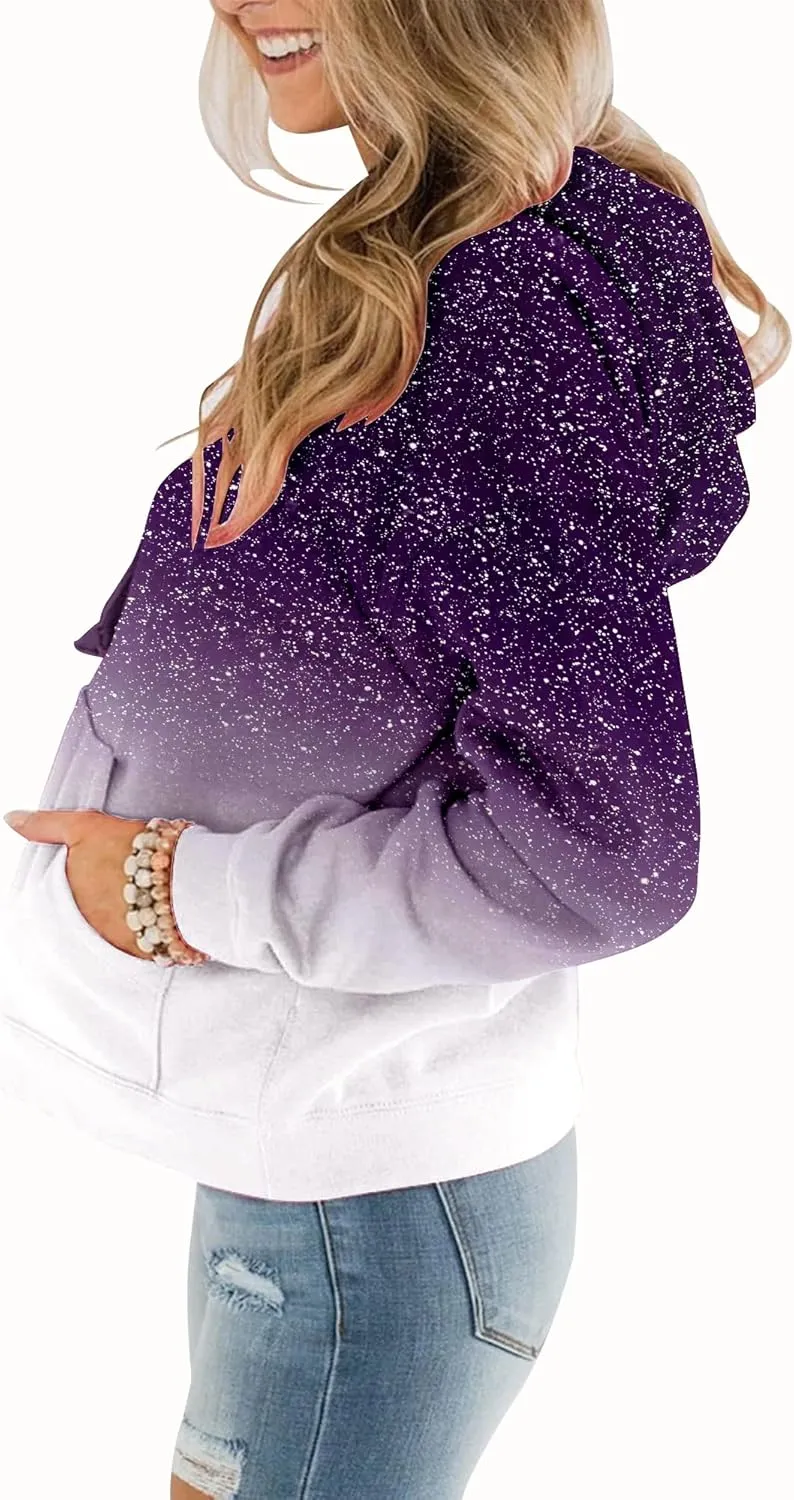 BeadChica Womens Casual Hoodies Crew Neck Long Sleeve Sweatshirts With Pocket Lightweight Pullover Tops