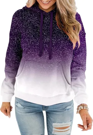 BeadChica Womens Casual Hoodies Crew Neck Long Sleeve Sweatshirts With Pocket Lightweight Pullover Tops