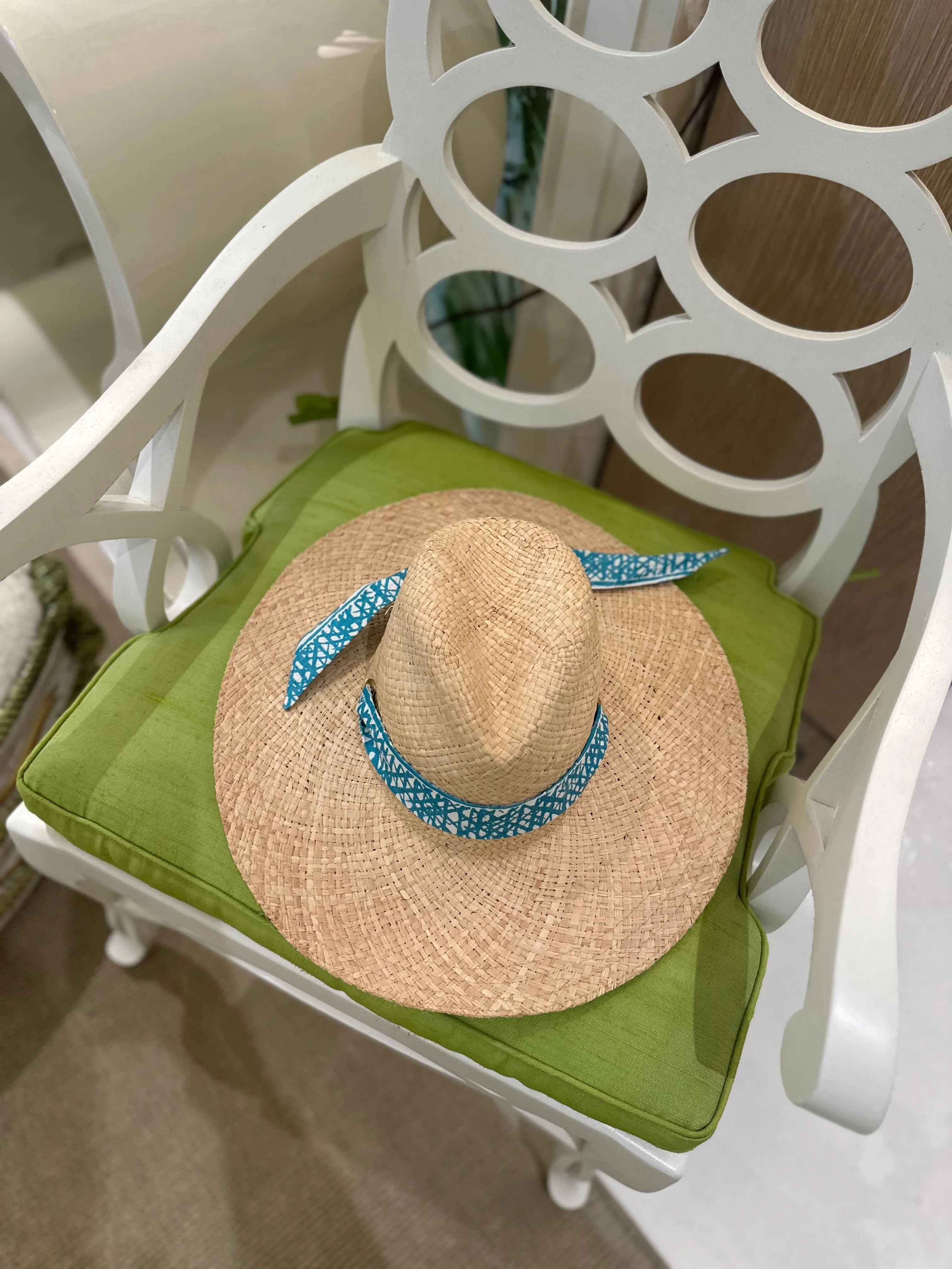 Begonia Sun Hat - Meg Braff Designs "Beverly Hills" Fabric Ribbon - Hibiscus Pink