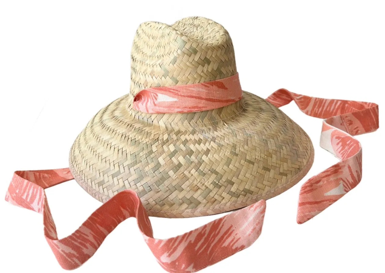 Begonia Sun Hat - Meg Braff Designs "Beverly Hills" Fabric Ribbon - Hibiscus Pink