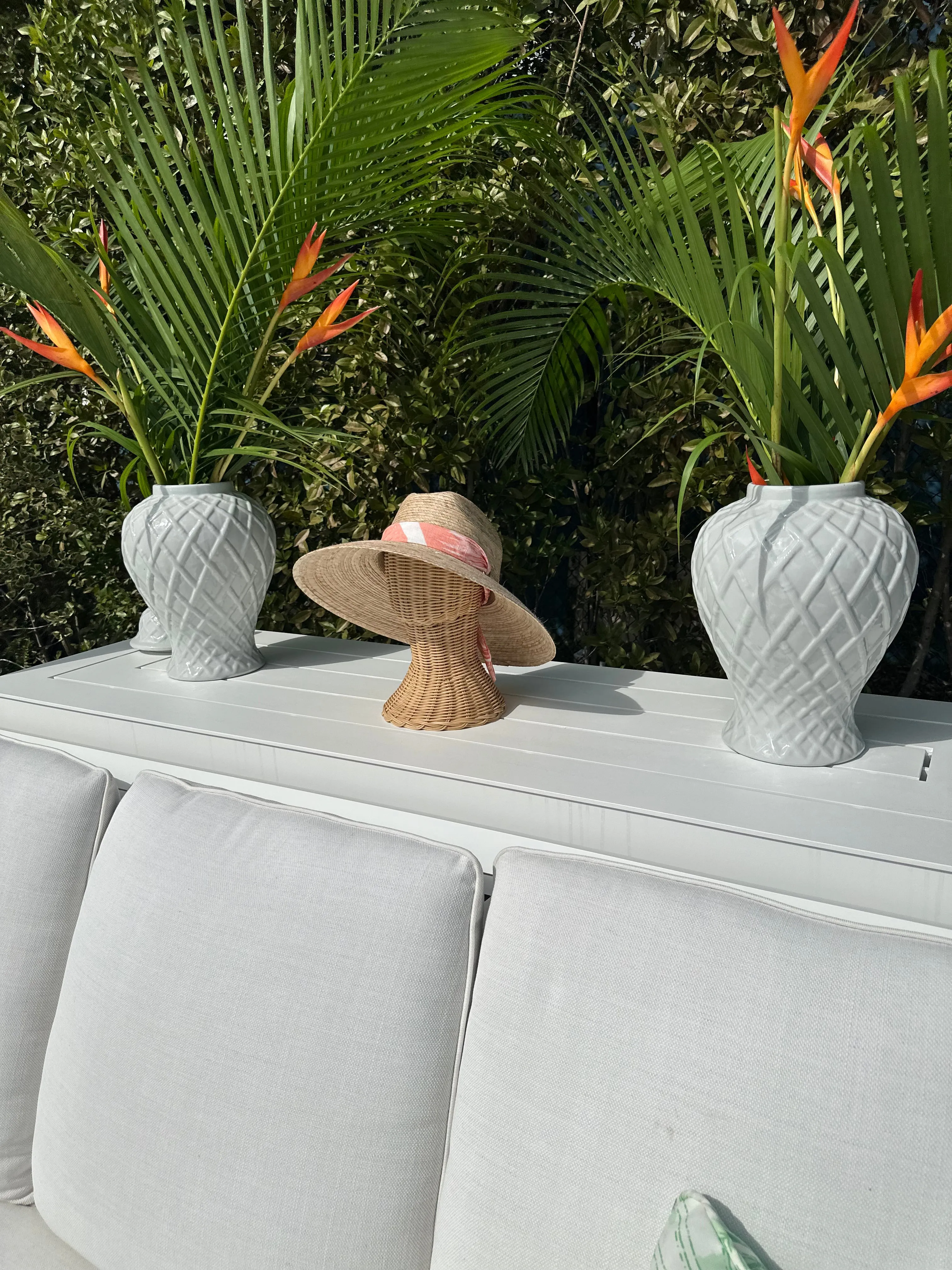 Begonia Sun Hat - Meg Braff Designs "Beverly Hills" Fabric Ribbon - Hibiscus Pink