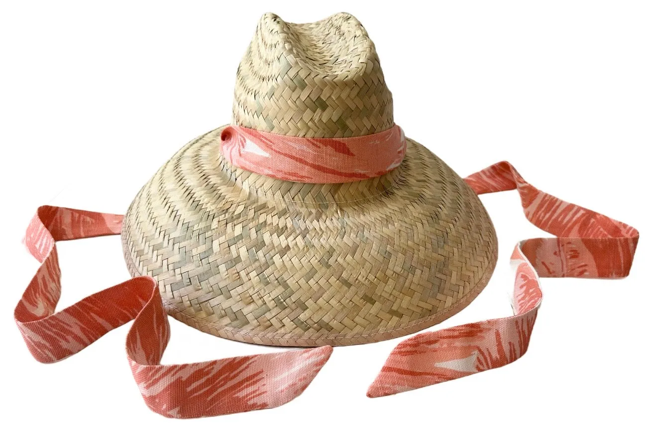 Begonia Sun Hat - Meg Braff Designs "Beverly Hills" Fabric Ribbon - Hibiscus Pink