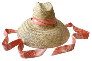 Begonia Sun Hat - Meg Braff Designs "Beverly Hills" Fabric Ribbon - Hibiscus Pink