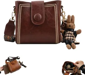 Bootara Bucket Bag, Vintage Fashion Bag with Adjustable Wider Shoulder Strap, Bootara Vintage Bunny Charm Bucket Handbag