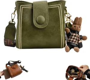 Bootara Bucket Bag, Vintage Fashion Bag with Adjustable Wider Shoulder Strap, Bootara Vintage Bunny Charm Bucket Handbag