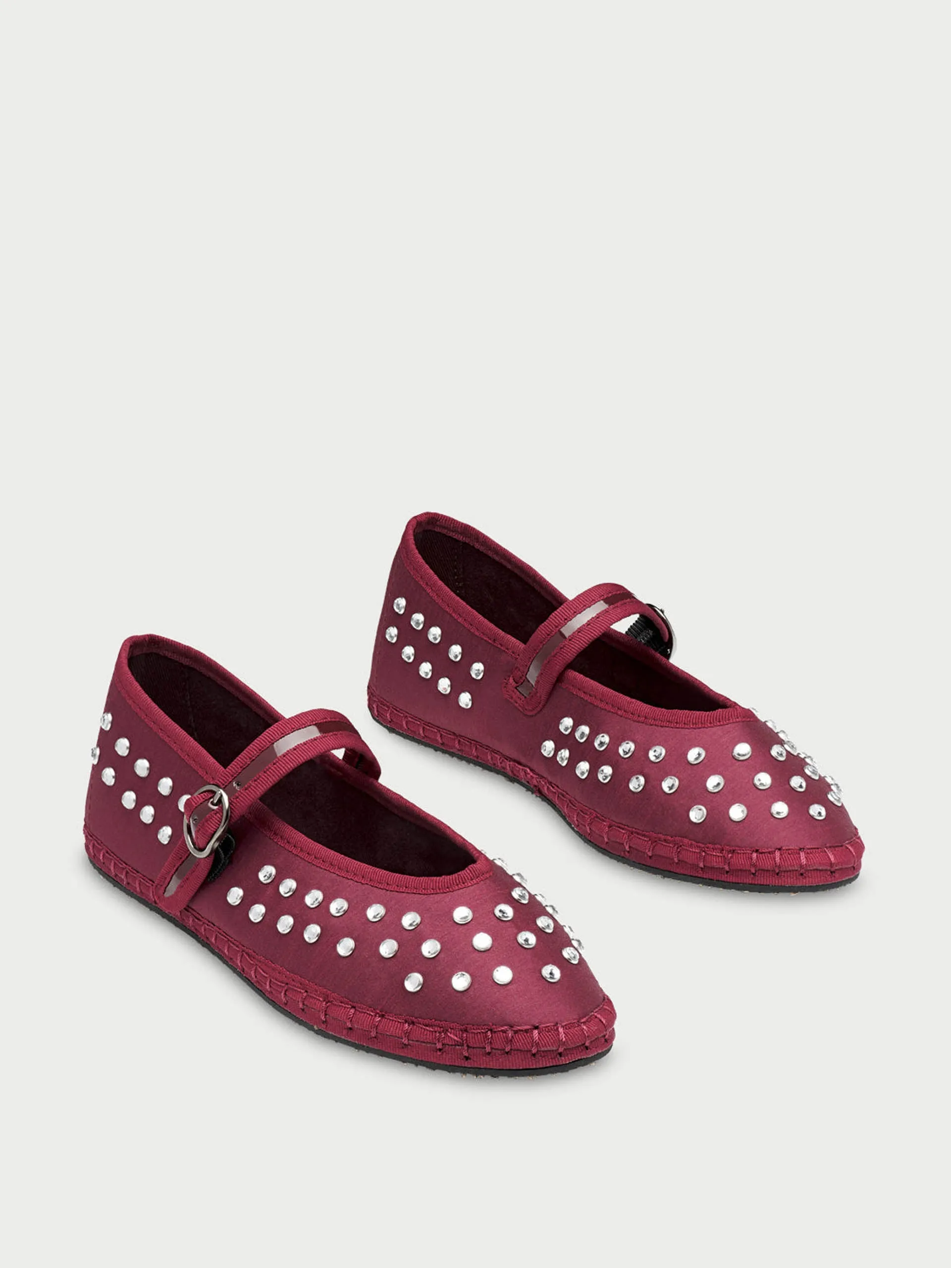 Burgundy Mae garnet flats