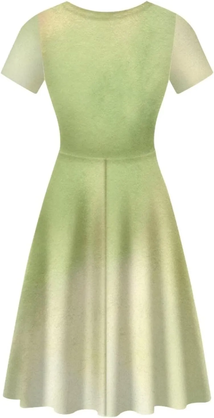 Buybai Summer Dresses for Women Crewneck Party Midi Dress Casual Short Sleeve Vacation Dresses