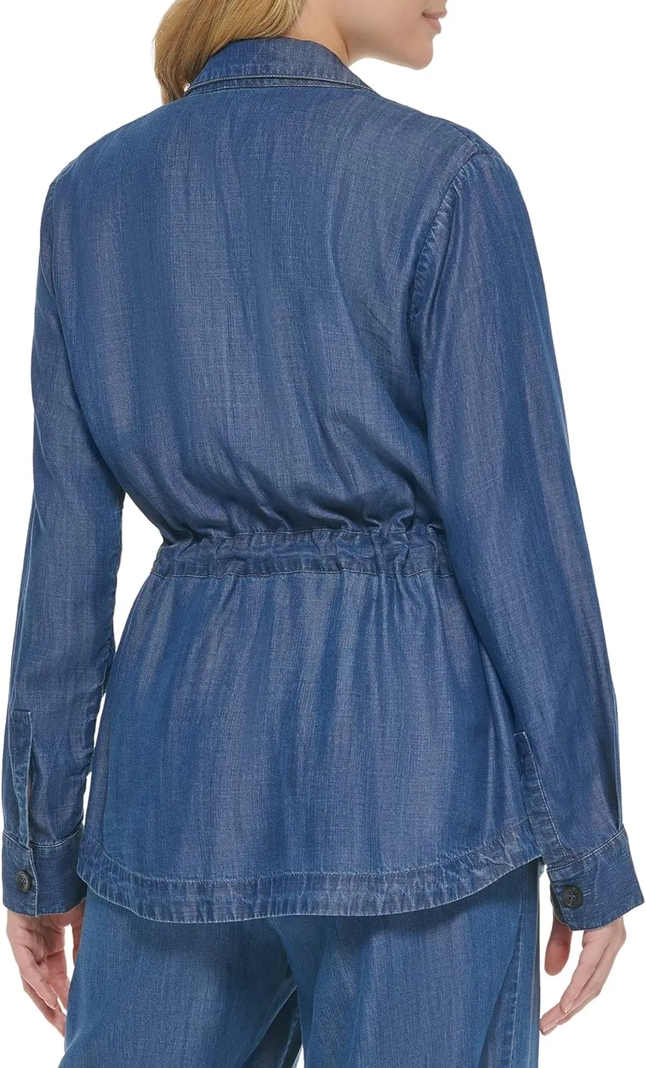 Calvin Klein Women's Essential Lightweight Sinched Waist Cuff Sleeve Jacket (Regular and Plus Sizes)