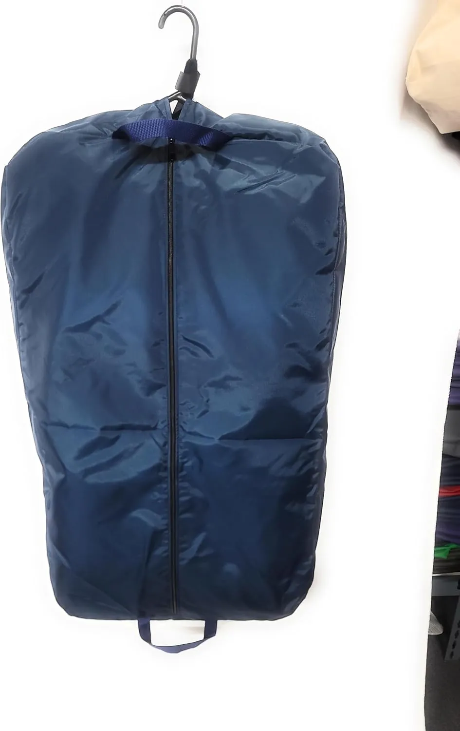 Carry On Travel Garment Bag Or Suit Bag, 36" Durable Nylon Made in USA Made in USA. (Navy)