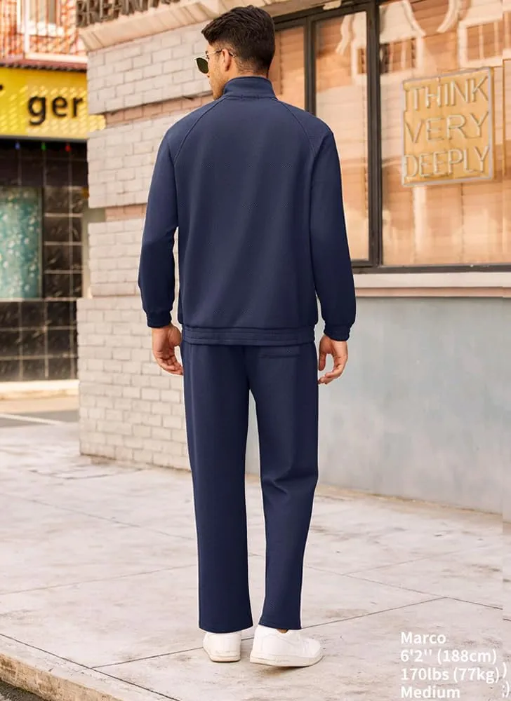 COOFANDY Men's Tracksuit 2 Piece Relaxed Fit Half-zip Sweatsuits Athletic Running Jogging Suit Sets