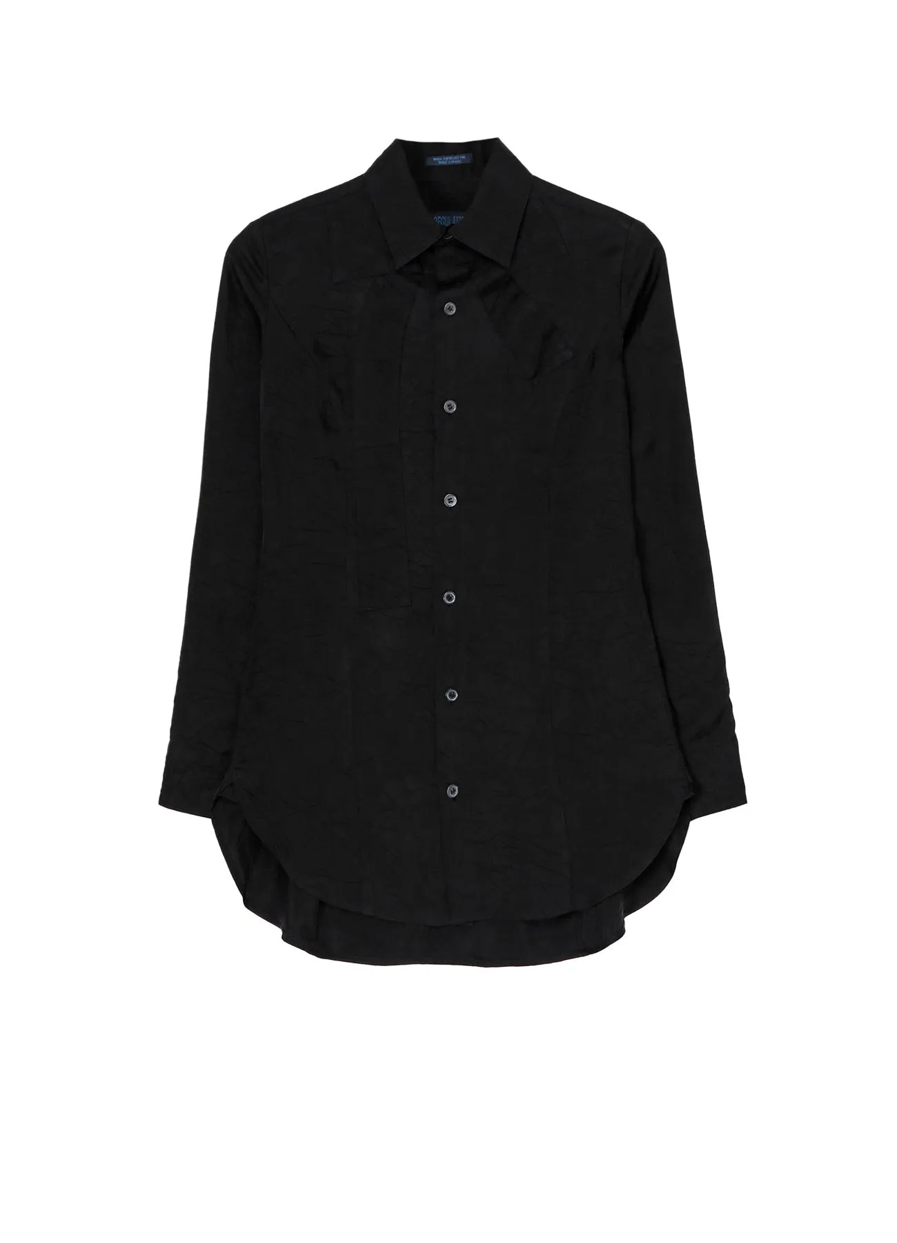 Cu WRINKLED TWILL R-RIBBON BLOUSE