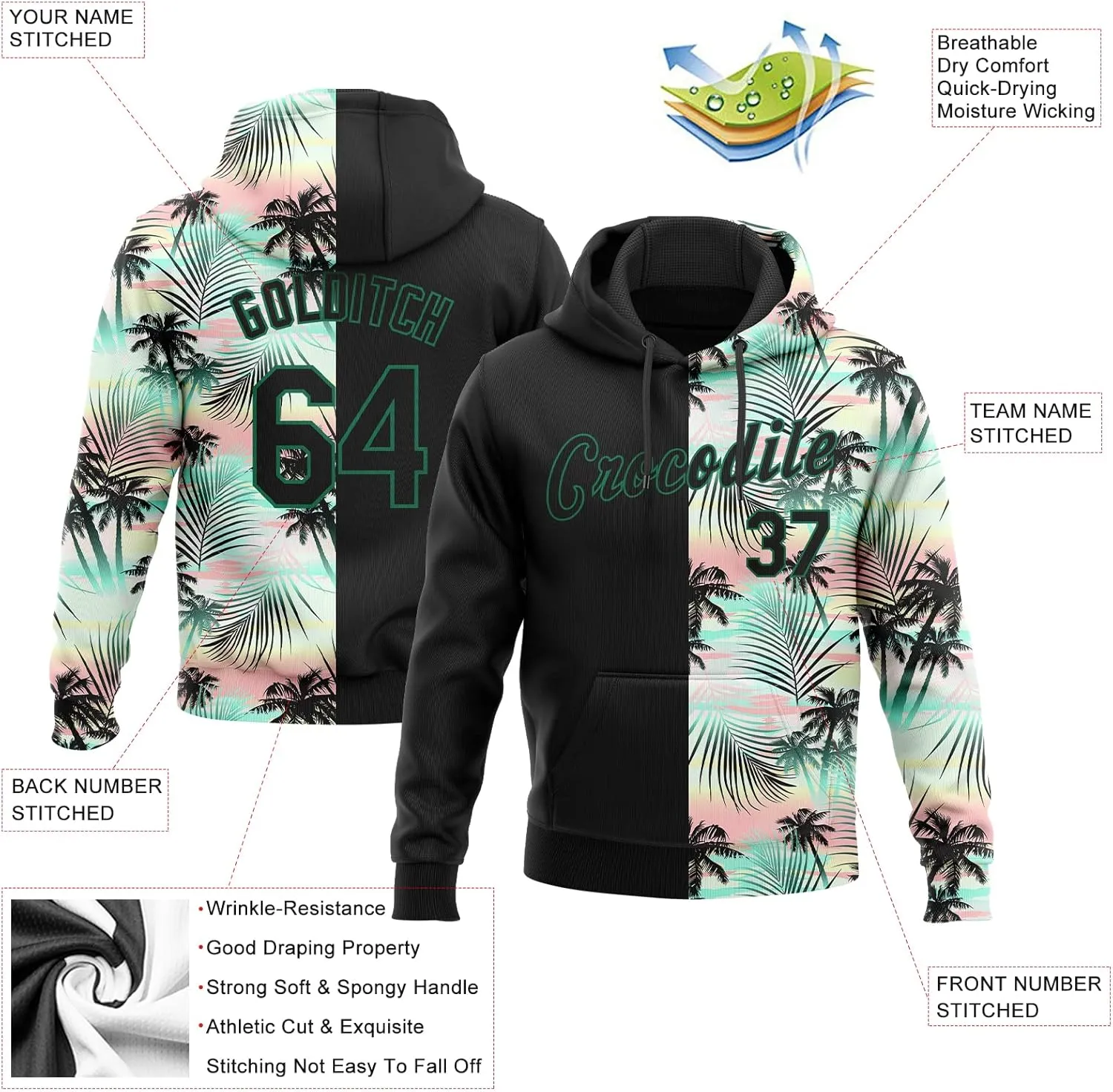 Custom Gradient Baseball Hoodies Personalized Stitched Name Number Design Your Own Team Pullover Sweatshirts