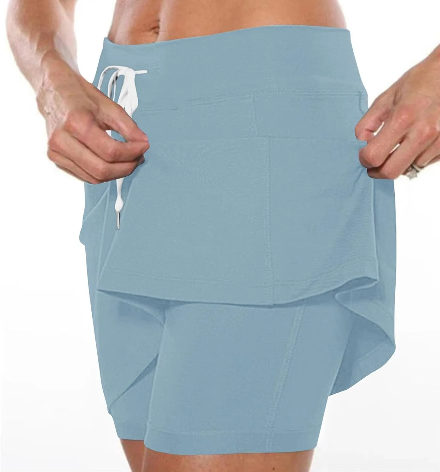 DDAPJ pyju Tennis Skirts for Women Summer Drawstring High Waisted Golf Skorts Running Athletic Skorts for Pickleball Casual