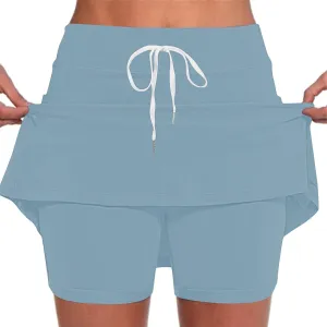 DDAPJ pyju Tennis Skirts for Women Summer Drawstring High Waisted Golf Skorts Running Athletic Skorts for Pickleball Casual