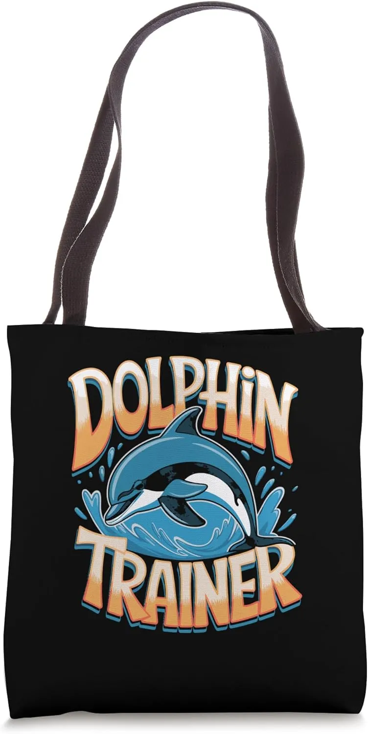 Dolphin Trainer Retro Design Tote Bag