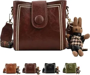 Dragentle Vintage Fashion Bag with Adjustable Wider Shoulder Strap, Bootara Bucket Bag, lovely Doll Pendants