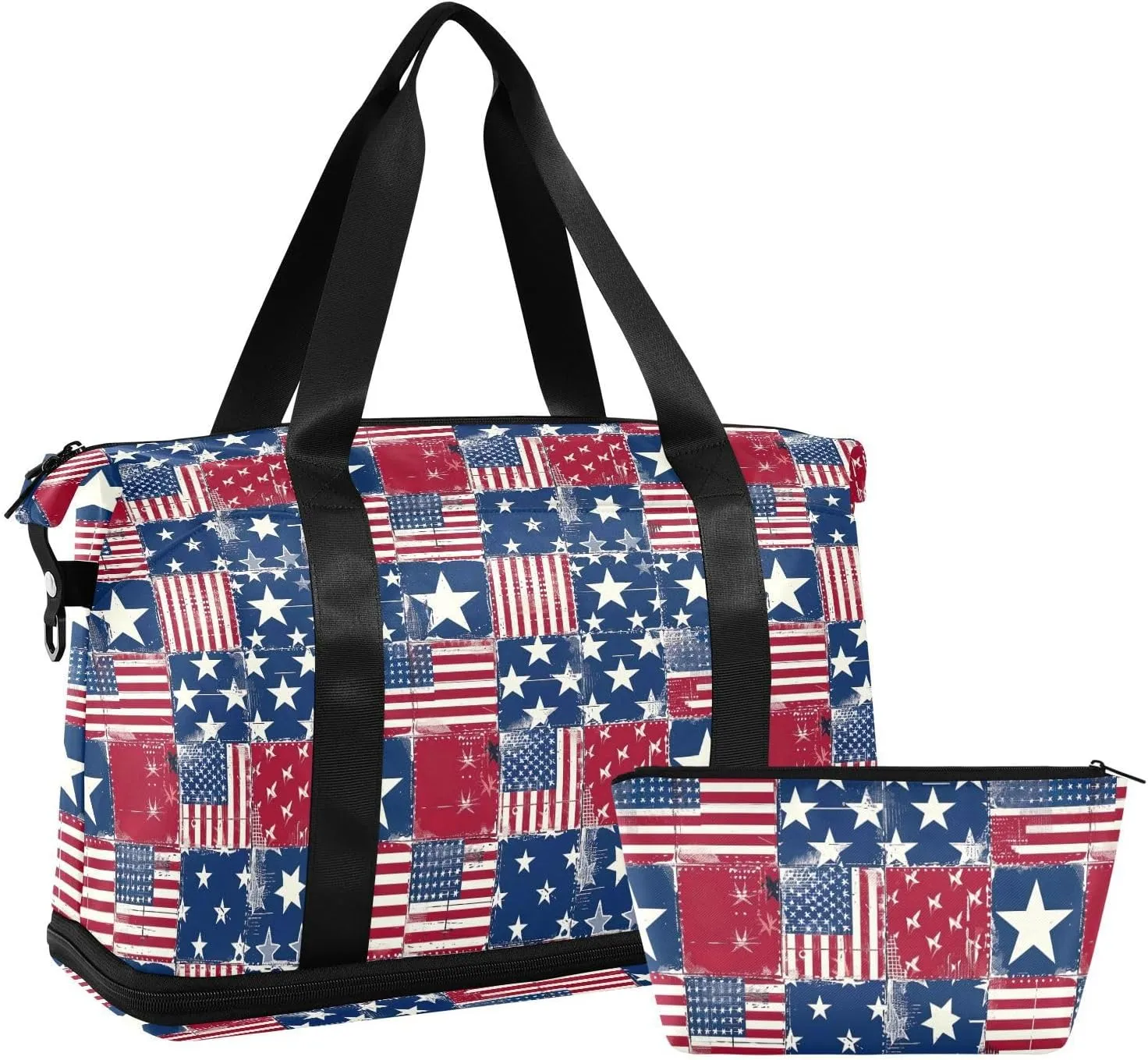 Ethnic Flag Print Sports Gym Bag with Waterproof Dry Wet Pocket, Travel Duffel Bag for Women MenWorkout Bag Fits Yoga, Swimming