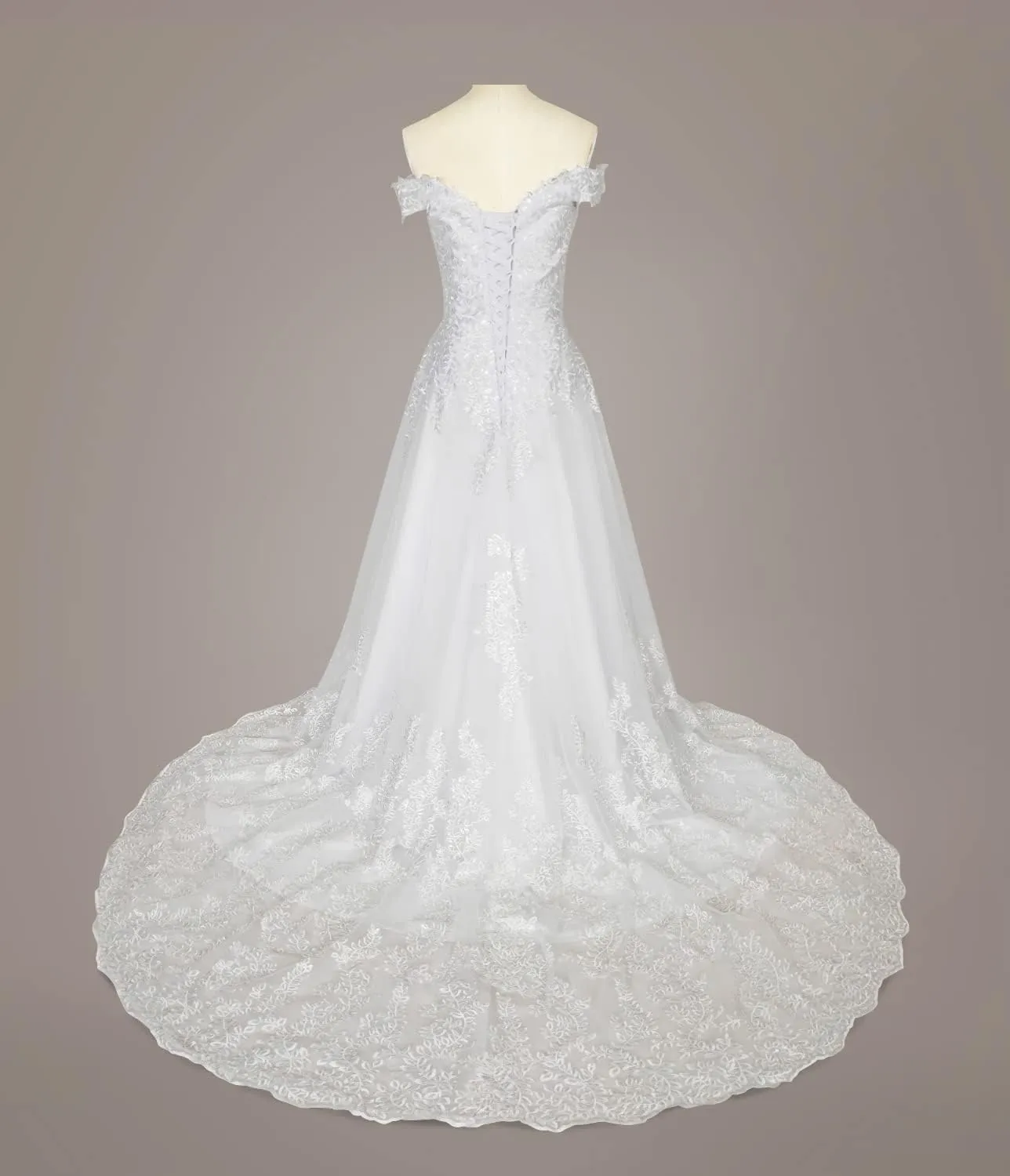 Fanciest Women's Lace Wedding Dresses for Bride 2024 Ball Gowns White
