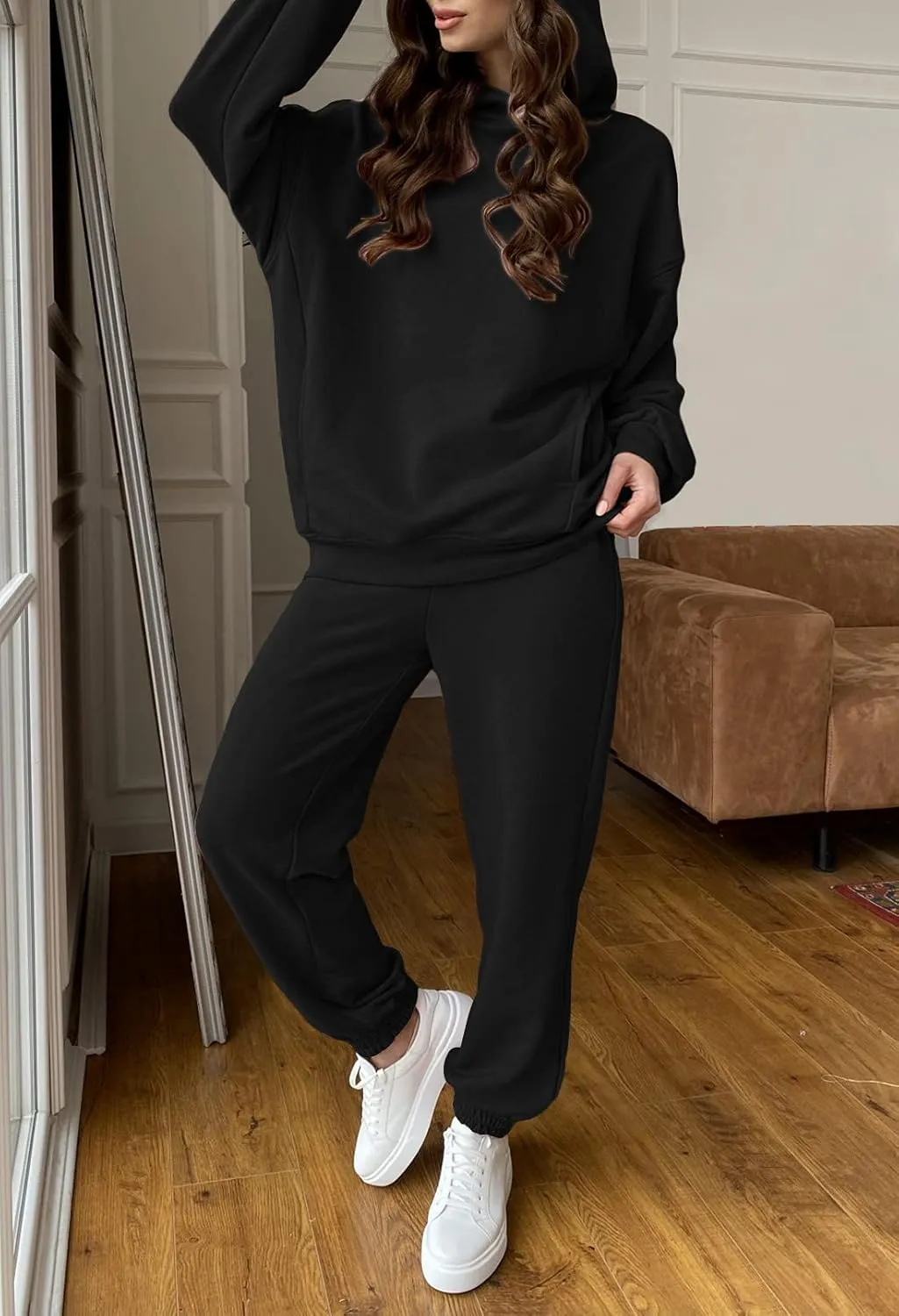 Fixmatti Women Hoodies Tracksuit Long Sleeve Sweatshirts Jogger Pant 2 Piece Outfits
