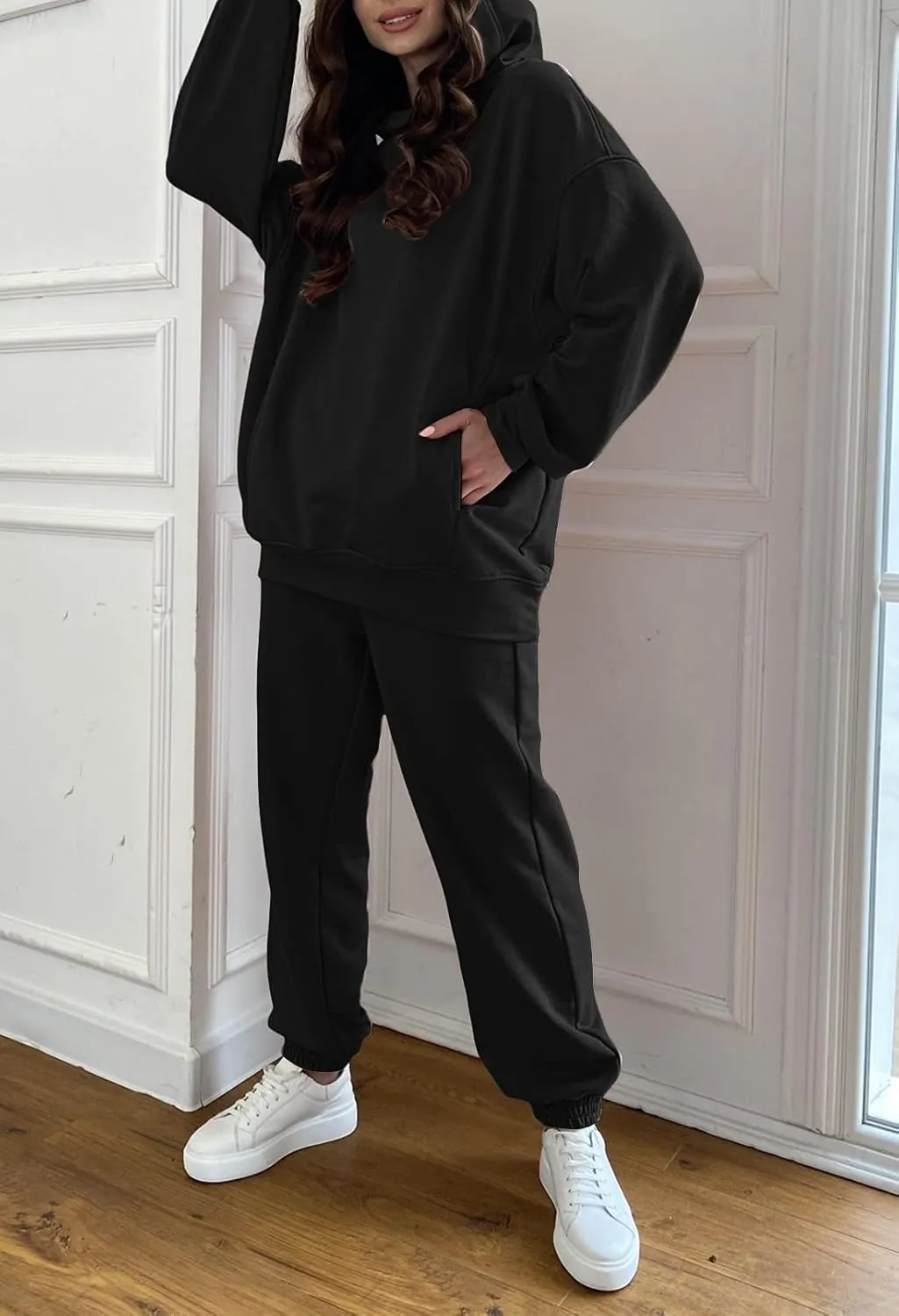 Fixmatti Women Hoodies Tracksuit Long Sleeve Sweatshirts Jogger Pant 2 Piece Outfits