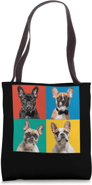 Frenchie Puppies Portrait French Bulldog Bouledogue Tote Bag