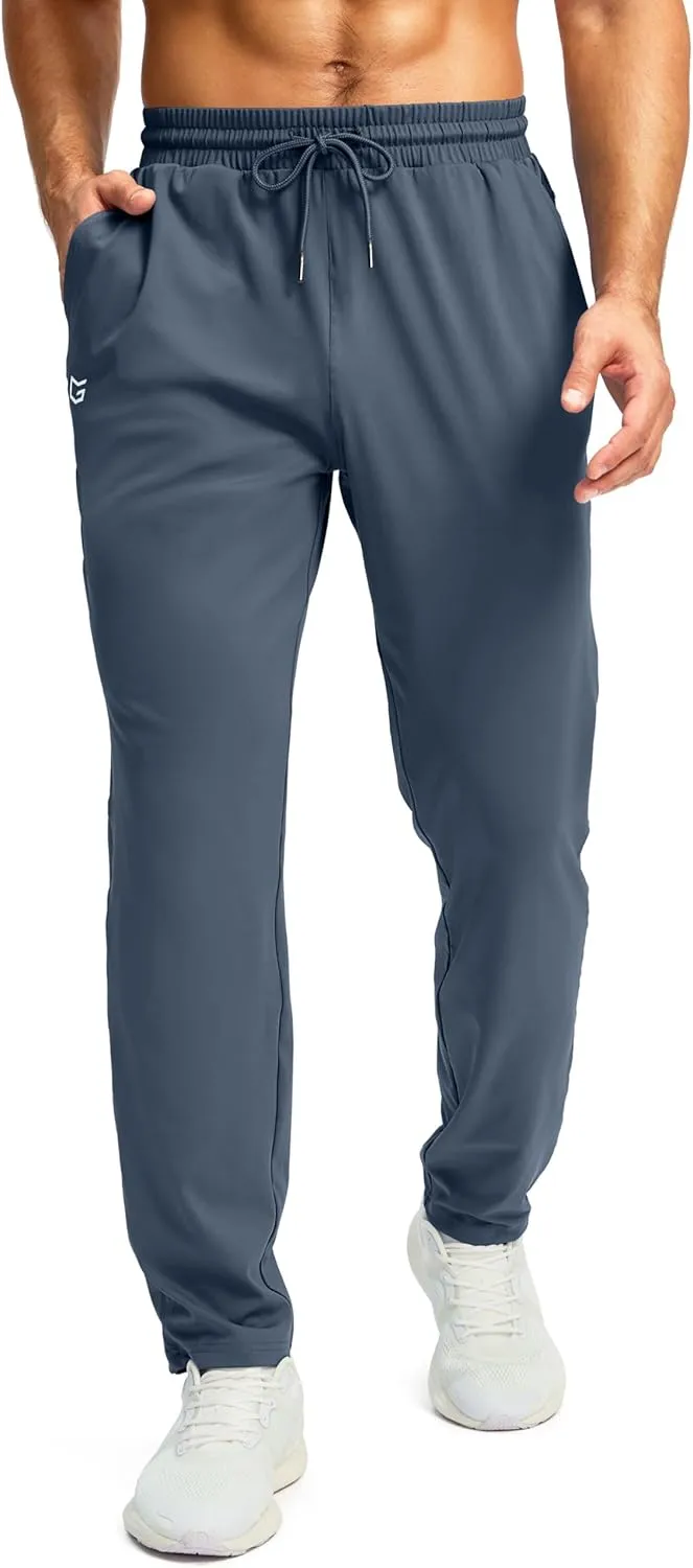G Gradual Men's Sweatpants with Zipper Pocket Workout Athletic Track Pants Stretch Tapered Joggers for Gym Running Jogging