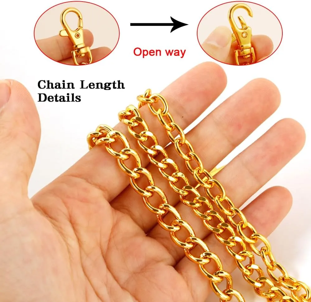 Gold/Silver Customizable Pocket Watch14 Inch Chain with Twisted Thick & T Bar & Lobster Clasps Custom Watch Chain Link Vest for Your Pocket Watch
