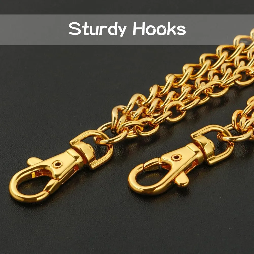 Gold/Silver Customizable Pocket Watch14 Inch Chain with Twisted Thick & T Bar & Lobster Clasps Custom Watch Chain Link Vest for Your Pocket Watch