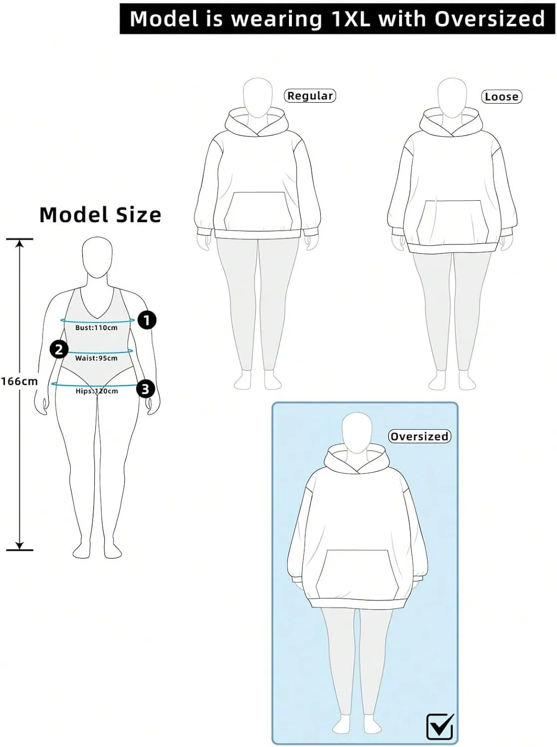 GORGLITTER Women's Plus Size Oversized Graphic Hoodies Drawstring Long Sleeve Loose Hooded Sweatshirts
