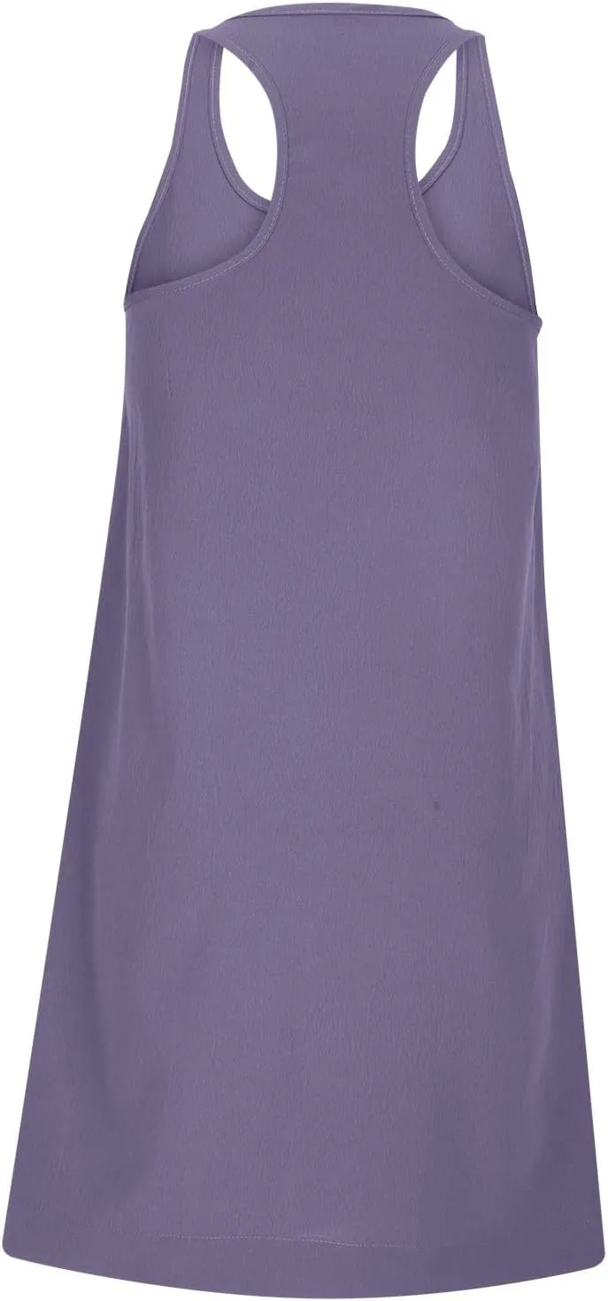 hlysgo Sundresses for Women 2024 Summer Sleeveless Crew Neck Mini Dress Casual Loose Fit Flowy Beach Sundress with Pockets