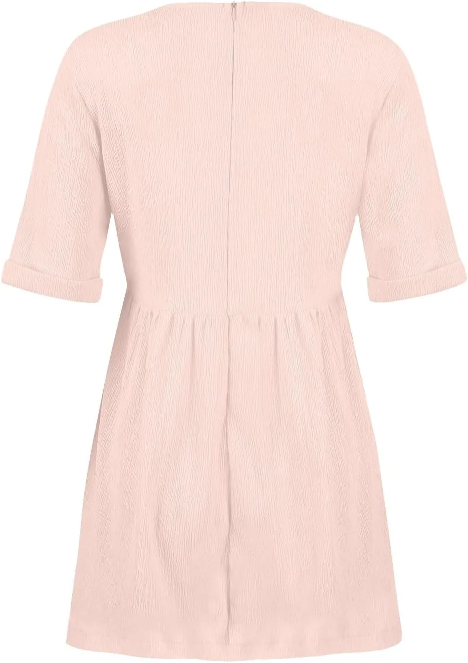 hlysgo Womens Summer Dresses 2024 Casual Loose Fit Short Sleeve V Neck Mini Dress Trendy Vacation Tshirt Dress with Pockets