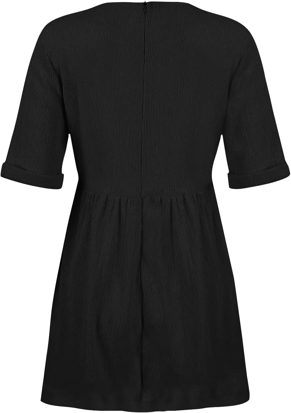 hlysgo Womens Summer Dresses 2024 Casual Loose Fit Short Sleeve V Neck Mini Dress Trendy Vacation Tshirt Dress with Pockets