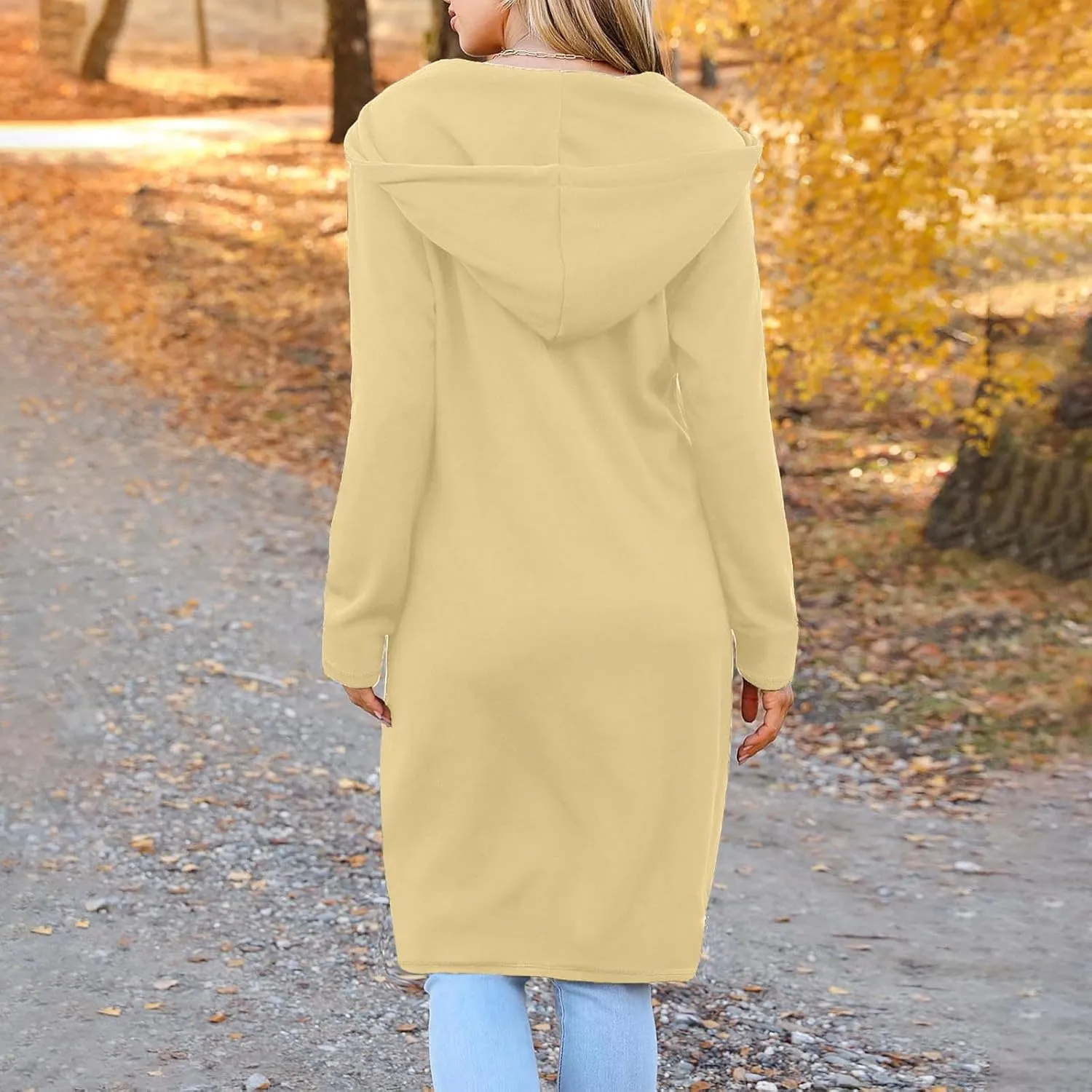 Hoodies for Women Fall Fashion Sweatshirts Casual Lightweight Long Zipper Oversized Full Zip Up Jacket with Pockets