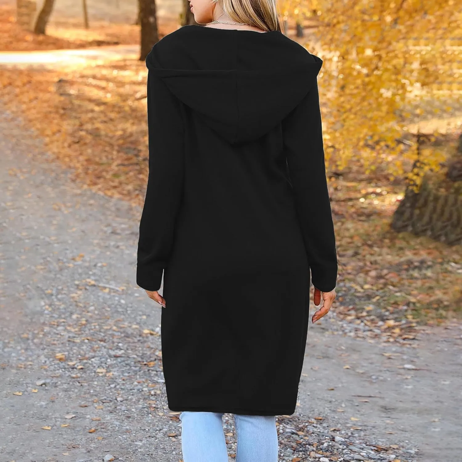 Hoodies for Women Fall Fashion Sweatshirts Casual Lightweight Long Zipper Oversized Full Zip Up Jacket with Pockets
