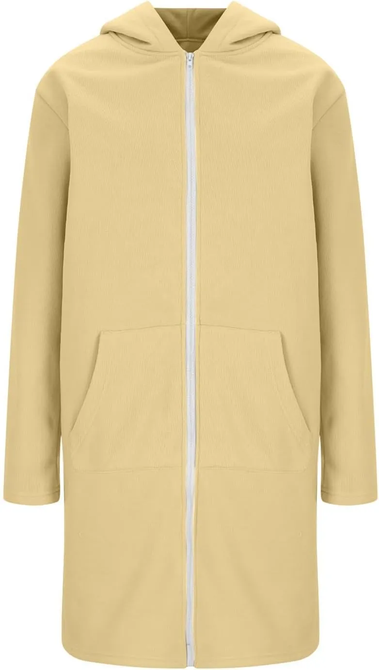 Hoodies for Women Fall Fashion Sweatshirts Casual Lightweight Long Zipper Oversized Full Zip Up Jacket with Pockets