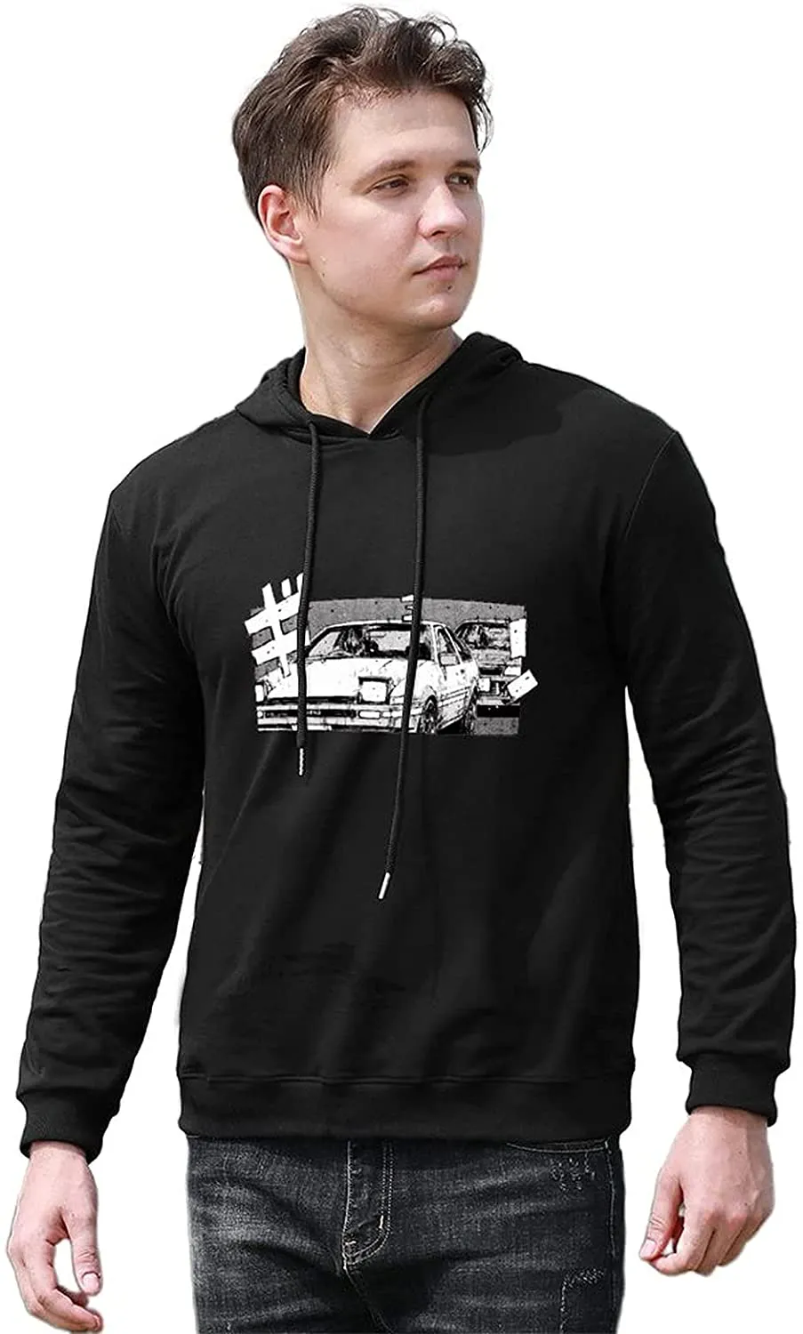 Initial D Hoodie Fujiwara Tofu Casual Anime Pullover Sweatshirt for Men