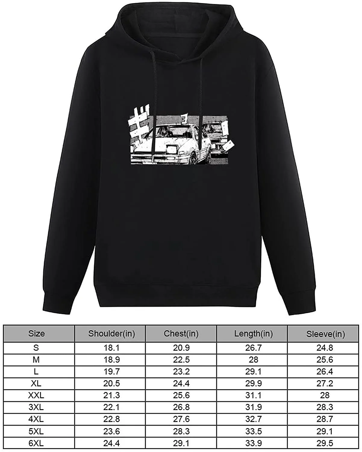 Initial D Hoodie Fujiwara Tofu Casual Anime Pullover Sweatshirt for Men
