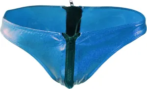JEsilunmaMY Mens Double Zipper Briefs Low Rise Faux Leather Erotic Lingerie Panties Solid Color Bikini Underwear Swimsuit