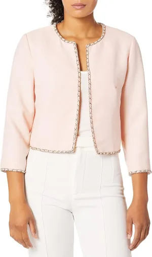 Karl Lagerfeld Paris Women's Tweed Jacket with Chain Detail