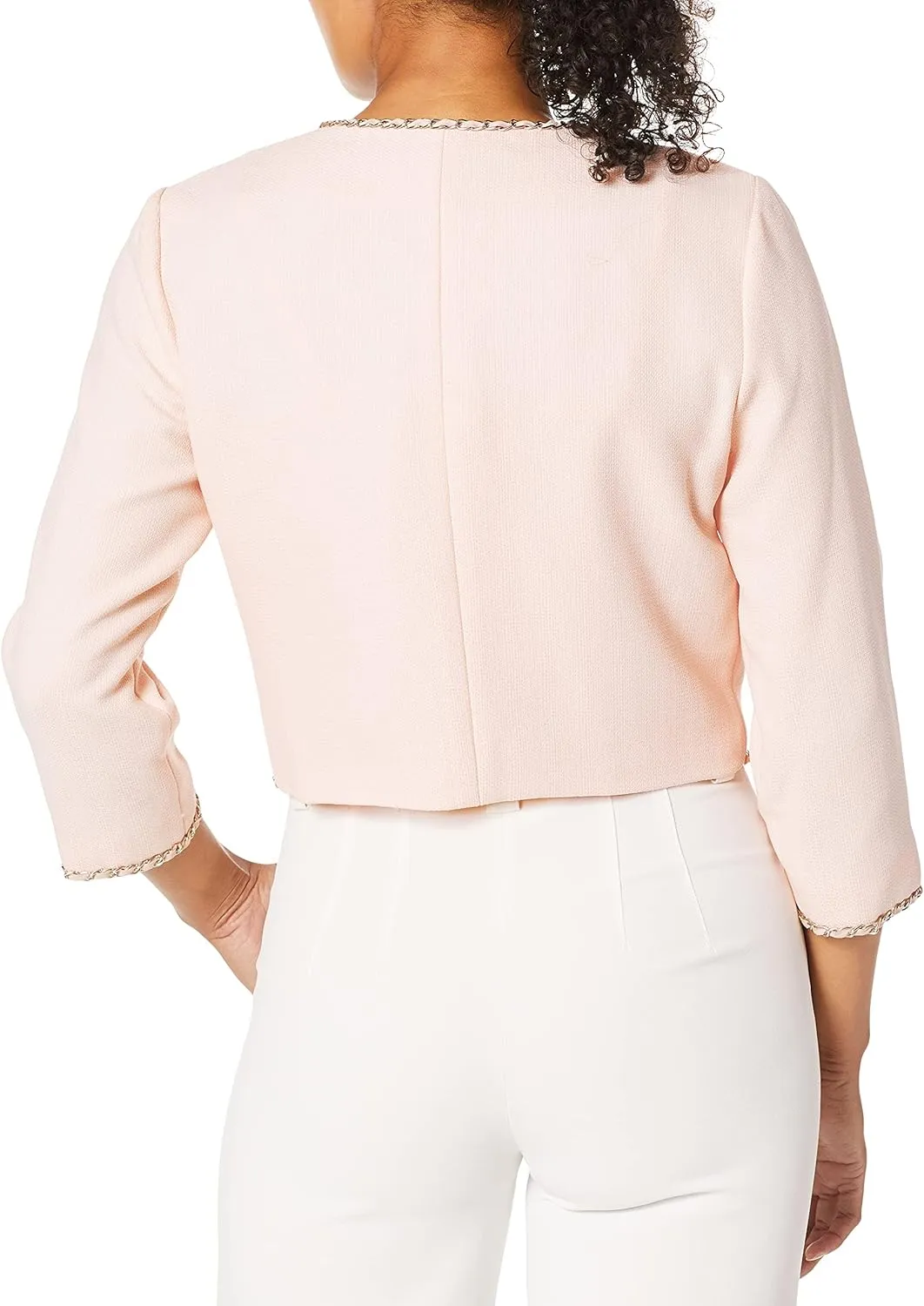 Karl Lagerfeld Paris Women's Tweed Jacket with Chain Detail